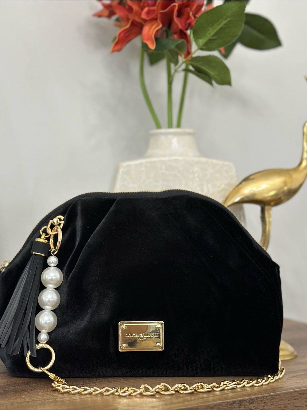 Dolce & Gabbana Black Velvet Cosmetic Bag GWP NWOT